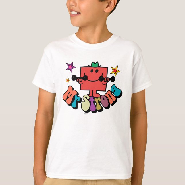 Mr. Strong | Colourful Lettering & Stars T-Shirt (Front)