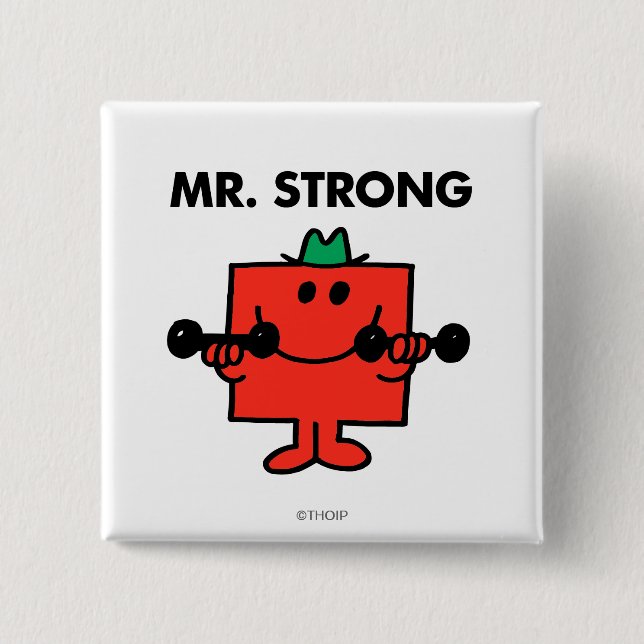 Mr. Strong | Lifting Weights 15 Cm Square Badge (Front)