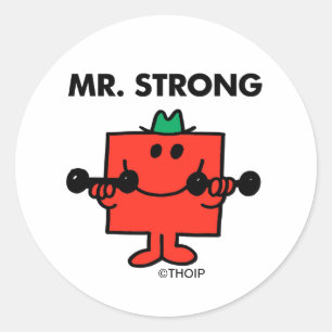 Mr. Strong   Lifting Weights Classic Round Sticker