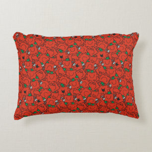 Mr Strong   Lifting Weights Red & Green Pattern Decorative Cushion