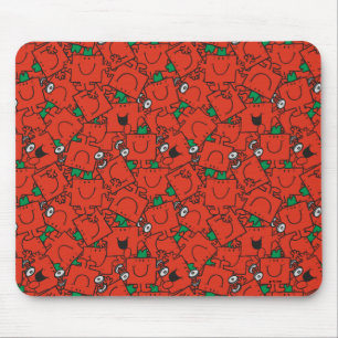 Mr Strong   Lifting Weights Red & Green Pattern Mouse Pad