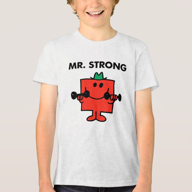 Mr. Strong | Lifting Weights Tri-Blend Shirt (Front)