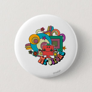 Mr. Strong Psychedelic Swirls, Stars, & Flowers 6 Cm Round Badge