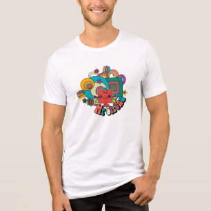 Mr. Strong   Psychedelic Swirls, Stars, & Flowers Tri-Blend Shirt