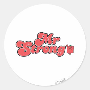 Mr. Strong   Red Lettering Classic Round Sticker