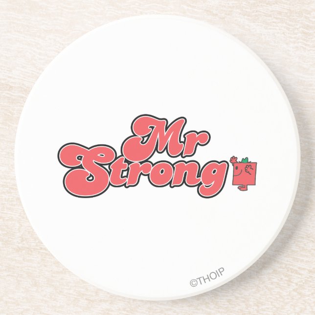 Mr. Strong | Red Lettering Coaster (Front)
