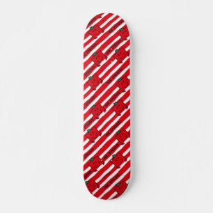 Mr Strong Red Stripes Pattern Skateboard
