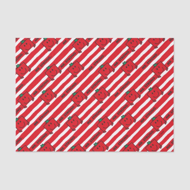Mr Strong | Red Stripes Pattern Tissue Paper (Front)