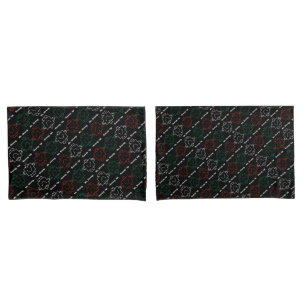 Mr Strong   Red, White & Green Pattern Pillowcase