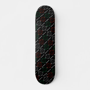 Mr Strong Red, White & Green Pattern Skateboard