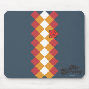 Mr. Strong   Red, Yellow, & White Pattern Mouse Pad