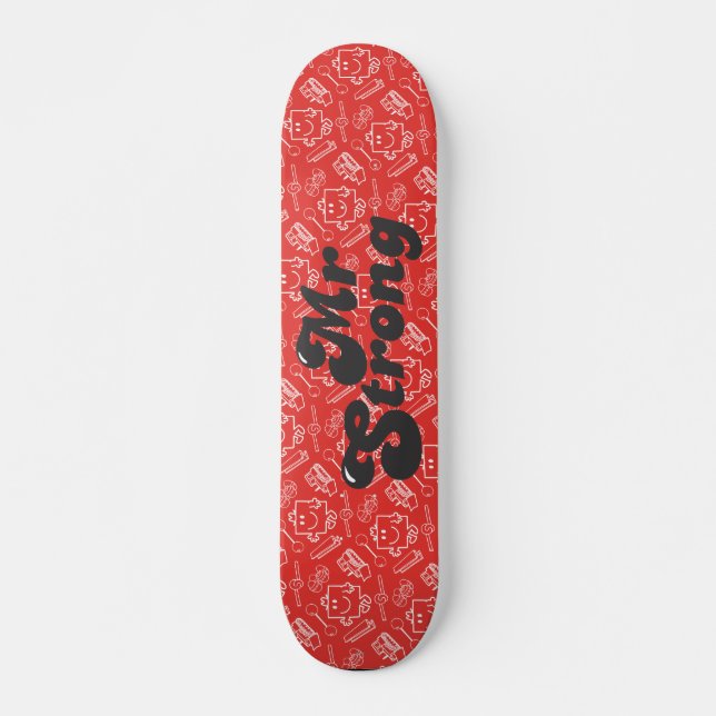 Mr. Strong | Red, Yellow, & White Pattern Skateboard (Front)
