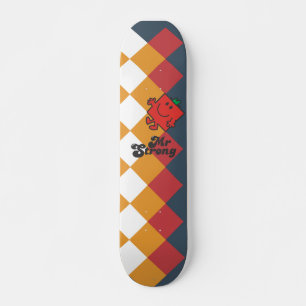 Mr. Strong Red, Yellow, & White Pattern Skateboard