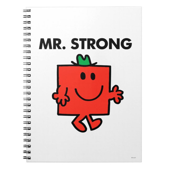 Mr. Strong Waving Hello Spiral Notebook (Front)