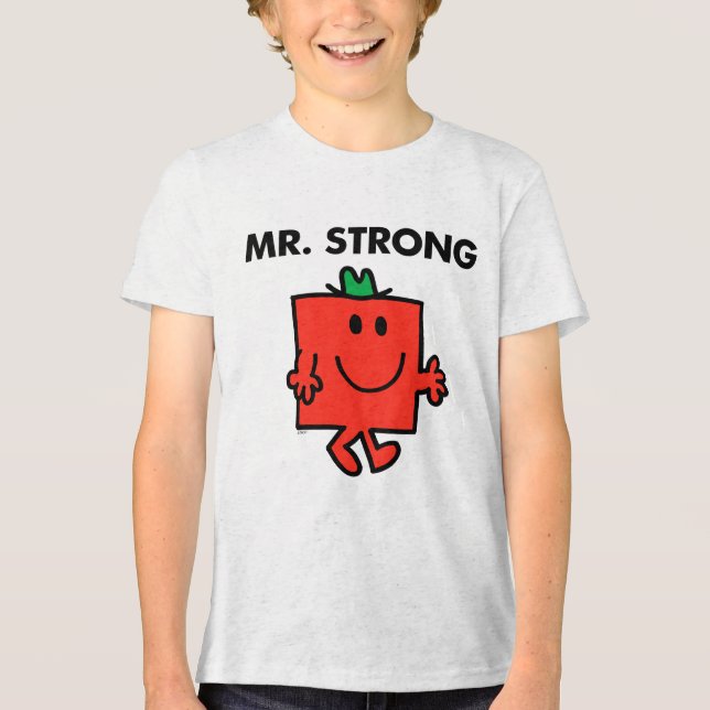 Mr. Strong Waving Hello Tri-Blend Shirt (Front)