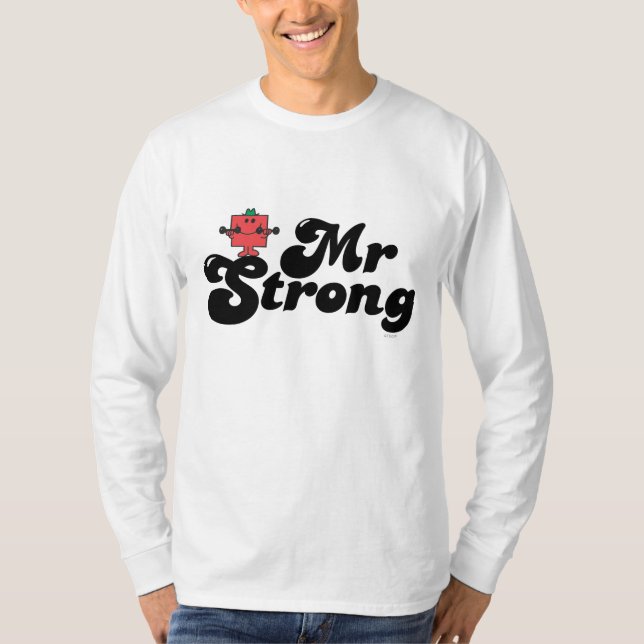 Mr. Strong | Weights & Bubble Lettering T-Shirt (Front)