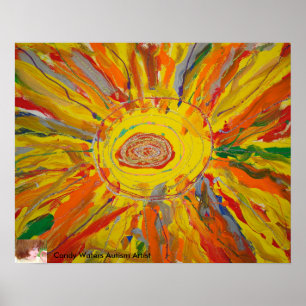 "Mr. Sun" by Candy Waters Autism Artist Poster