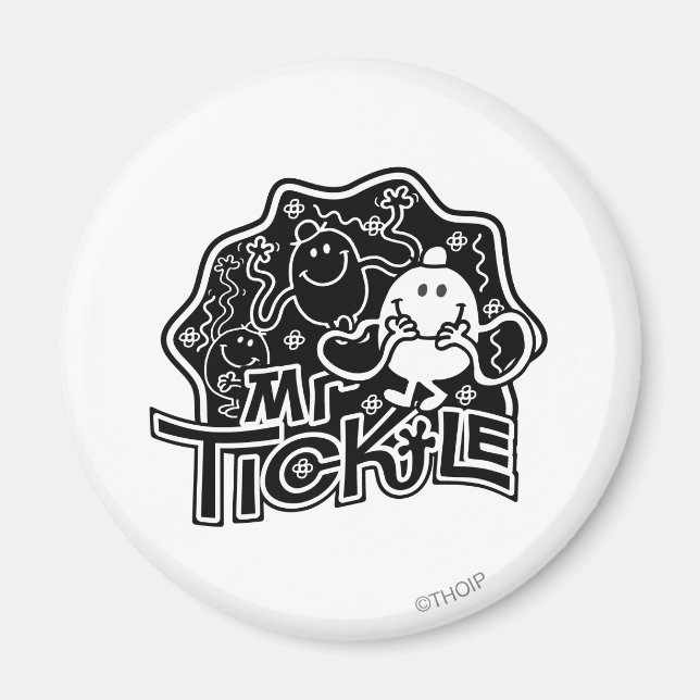 Mr. Tickle | Black & White Fun Magnet (Front)