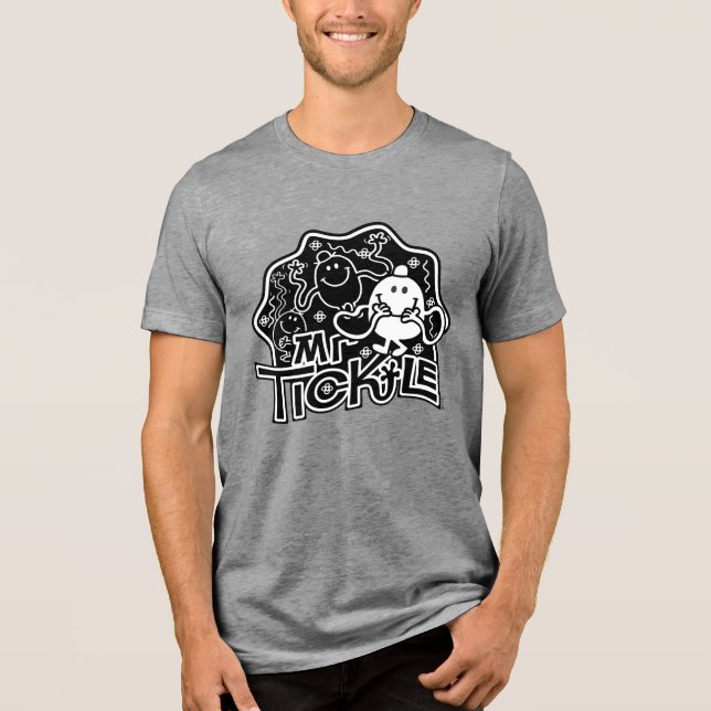 Mr. Tickle | Black & White Fun Tri-Blend Shirt (Front)