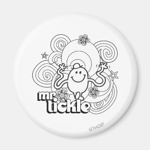Mr. Tickle Black & White Swirls & Stars Magnet