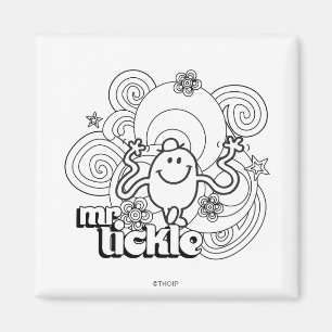 Mr. Tickle Black & White Swirls & Stars Magnet