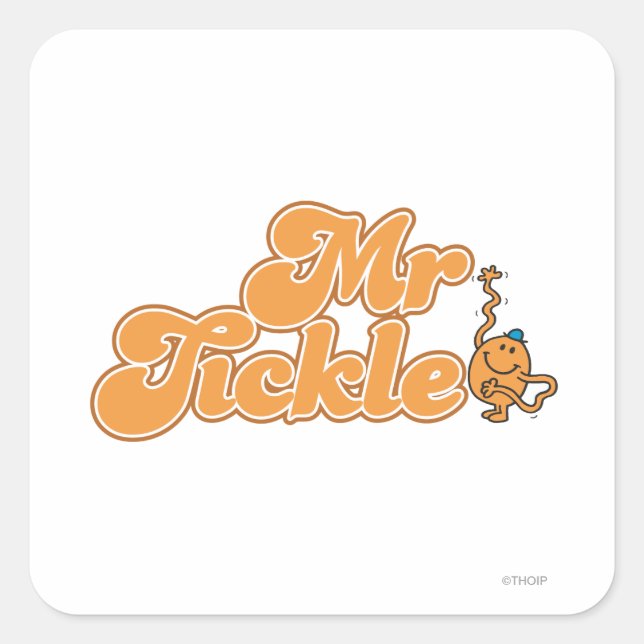Mr. Tickle | Long Wave Hello Square Sticker (Front)