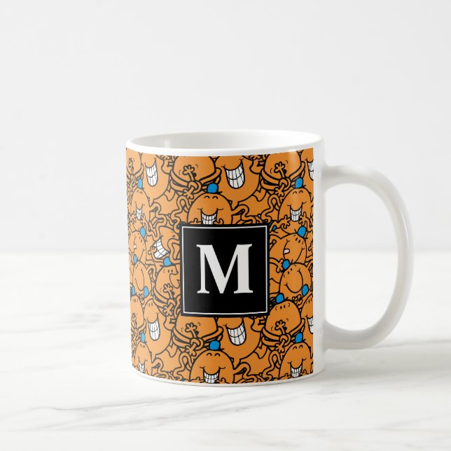 Mr Tickle | Orange Tickle Pattern | Monogram Coffee Mug (Right)