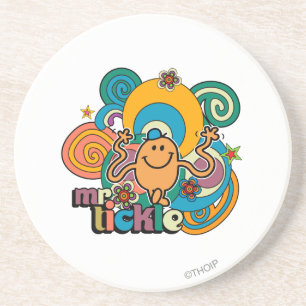 Mr. Tickle   Psychedelic Swirls, Stars, & Flowers Coaster