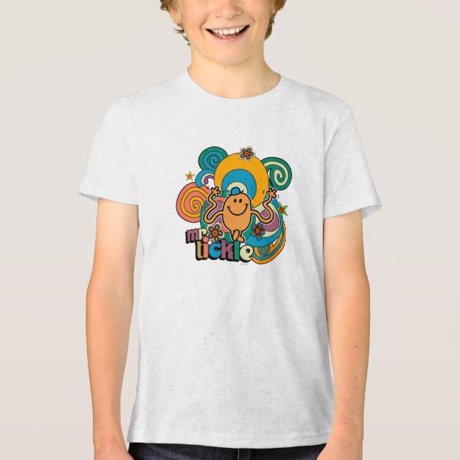 Mr. Tickle | Psychedelic Swirls, Stars, & Flowers Tri-Blend Shirt (Front)