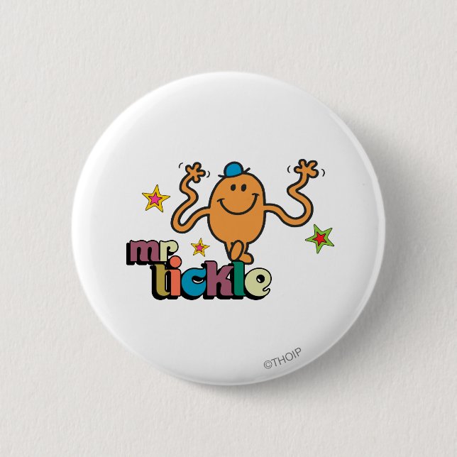 Mr. Tickle | Sparkling Stars 6 Cm Round Badge (Front)