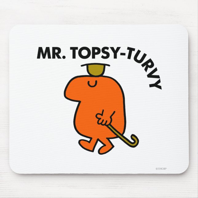 Mr. Topsy-Turvy | Upside Down Hat & Cane Mouse Pad (Front)