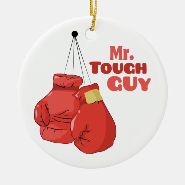 Mr. Tough Guy Ceramic Tree Decoration (Front)