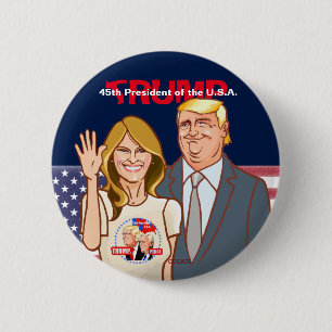 Mr. Trump & Mrs.Melania.pence.President of theU.S. 6 Cm Round Badge