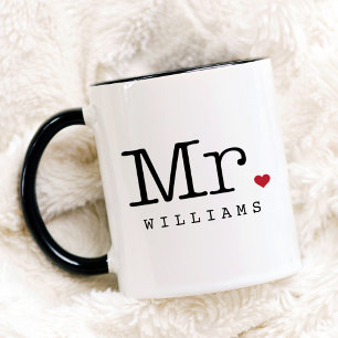 Mr. Vintage Black Monogram Personalised Wedding Mug