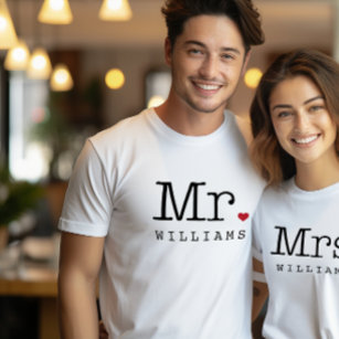 Mr Vintage Black Personalised Wedding Monogram T-Shirt