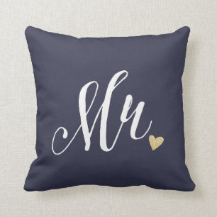 Mr.Wedding and Anniversary Blue Cushion