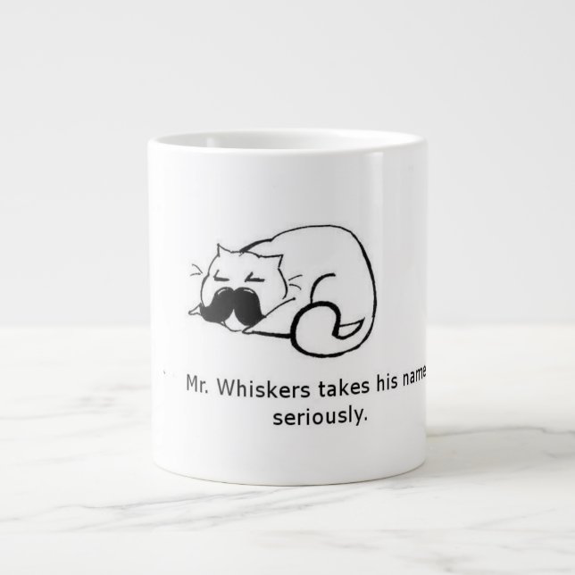 Mr Whiskers Large Coffee Mug (Front)