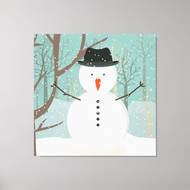 Mr. Winter Snowman Canvas Print (Front)