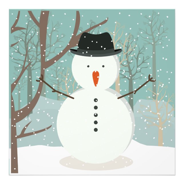 Mr. Winter Snowman Photo Print (Front)