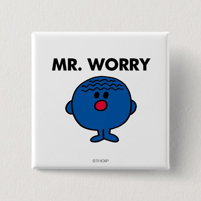 Mr Worry Classic 15 Cm Square Badge (Front)