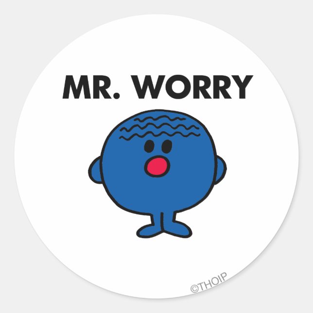 Mr Worry Classic Classic Round Sticker (Front)