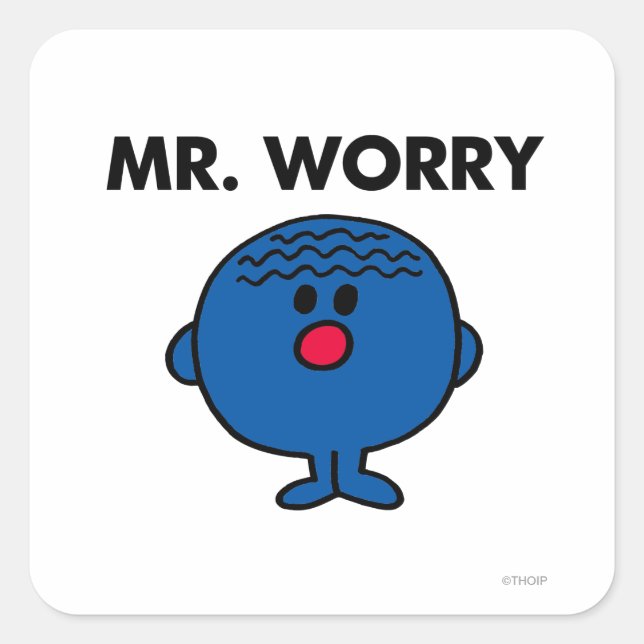 Mr Worry Classic Square Sticker (Front)