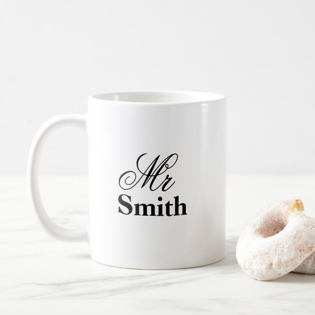 Mr Your Name Coffee Mug (With Donut)