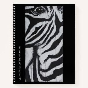 Mr. Zebra Animal Wildlife Abstract Original Art Notebook