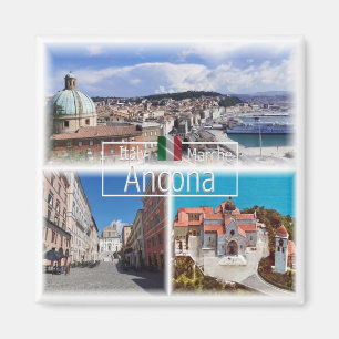 MRC027 ANCONA harbor panorama, San Ciro, Fridge Magnet