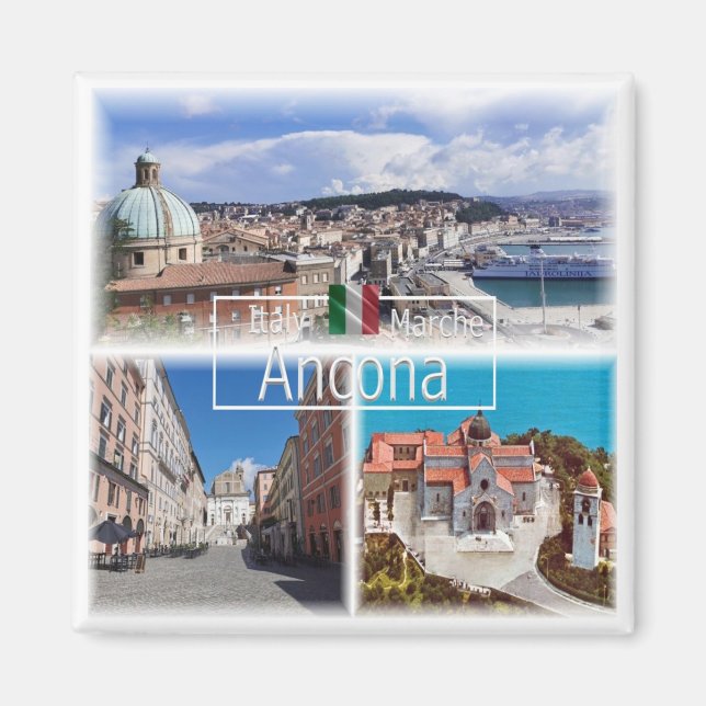 MRC027 ANCONA harbour panorama, San Ciro, Fridge Magnet (Front)