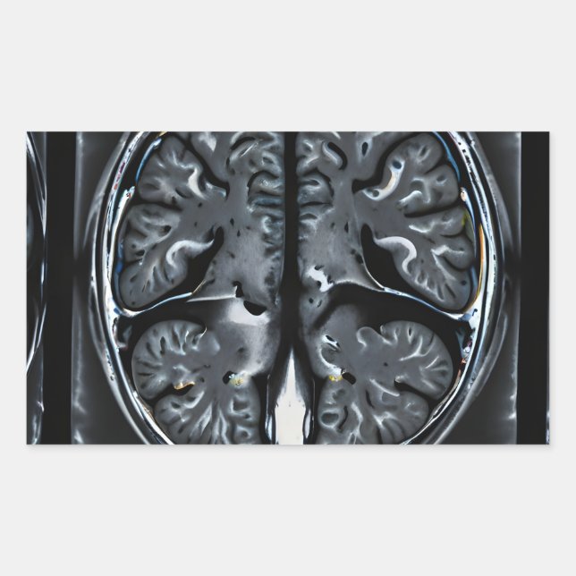 MRI brain scan Rectangular Sticker (Front)