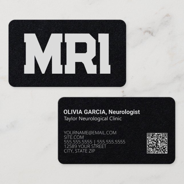 MRI Neurology Custom QR Business Card (Front/Back)