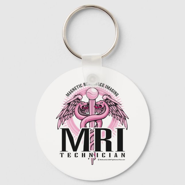 MRI Pink Caduceus Key Ring (Front)