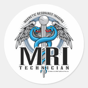 MRI Tech Caduceus Classic Round Sticker